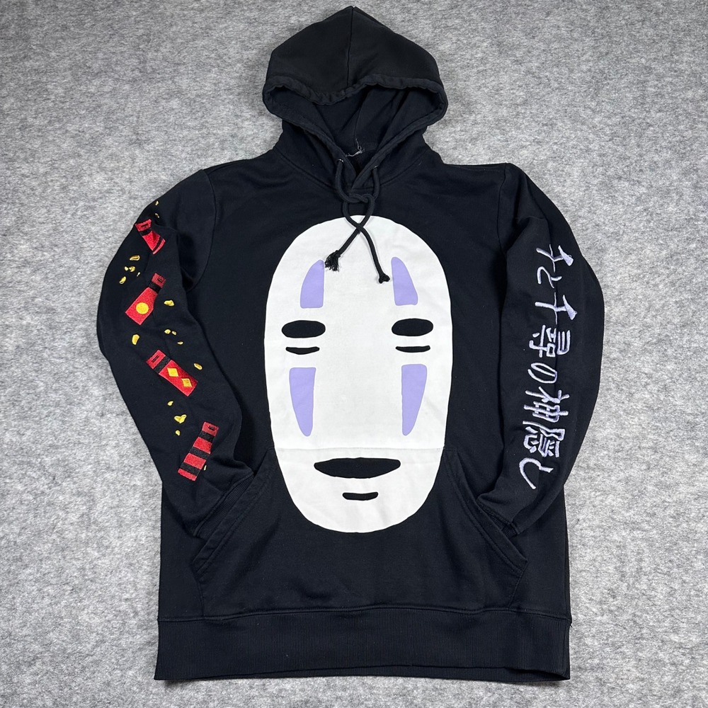 Studio Ghibli Spirited Away Hoodie Black No Face Graphic Anime Unisex M
